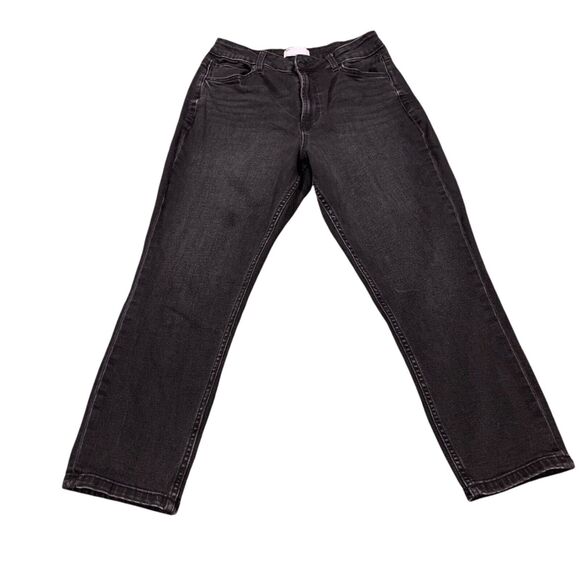 ASOS Womens High Waisted Cropped Ankle Washed Black Jeans 30 Casual Mom Denim - Picture 1 of 5